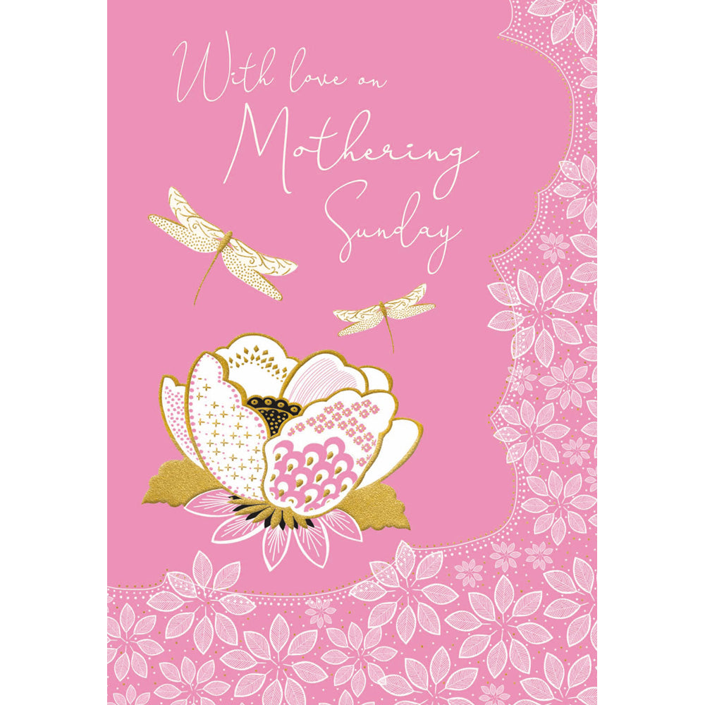 With Love On Mothering Sunday  Foiled Mother's Day Greeting Card