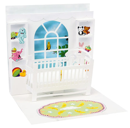 Nursery Baby's Cot Pop-Up Card New Baby Card