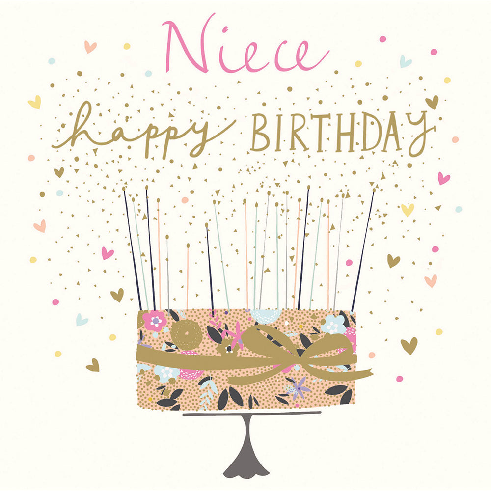 Niece Cake Happy Birthday Foiled Birthday Greeting Card