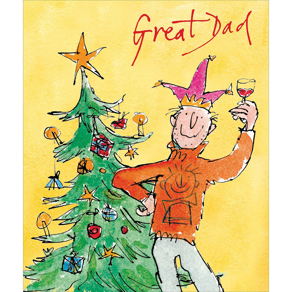 Great Dad Celebrating Quentin Blake Christmas Greeting Card