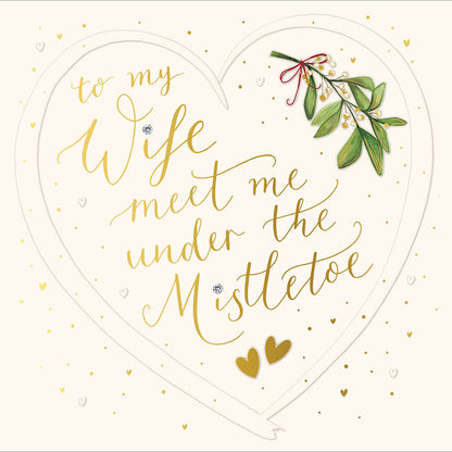 To My Wife Meet Me Under The Mistletoe Christmas Card