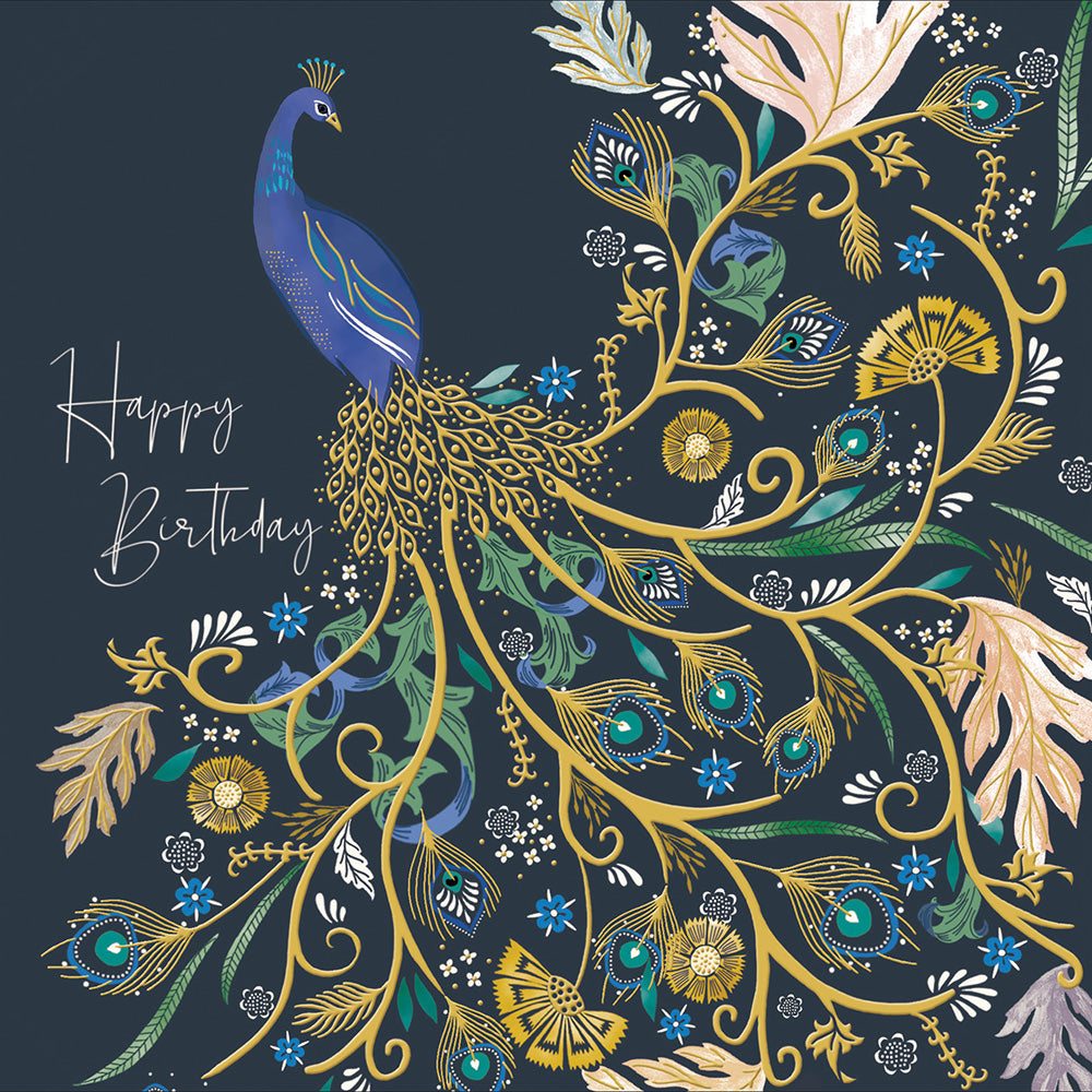 Peacock Birthday Quotes Birthday Card, Peacock Feather