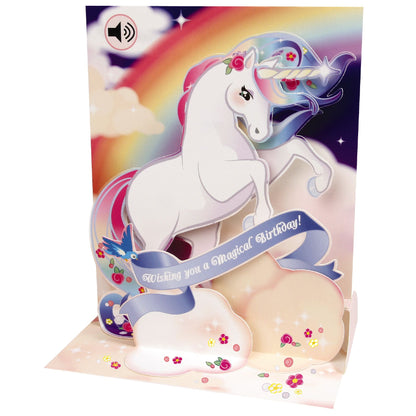 Unicorn Novelty Musical Pop-Up Birthday Greeting Card