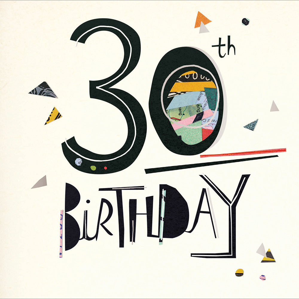 Happy 30th Birthday Art Deco Birthday Greeting Card