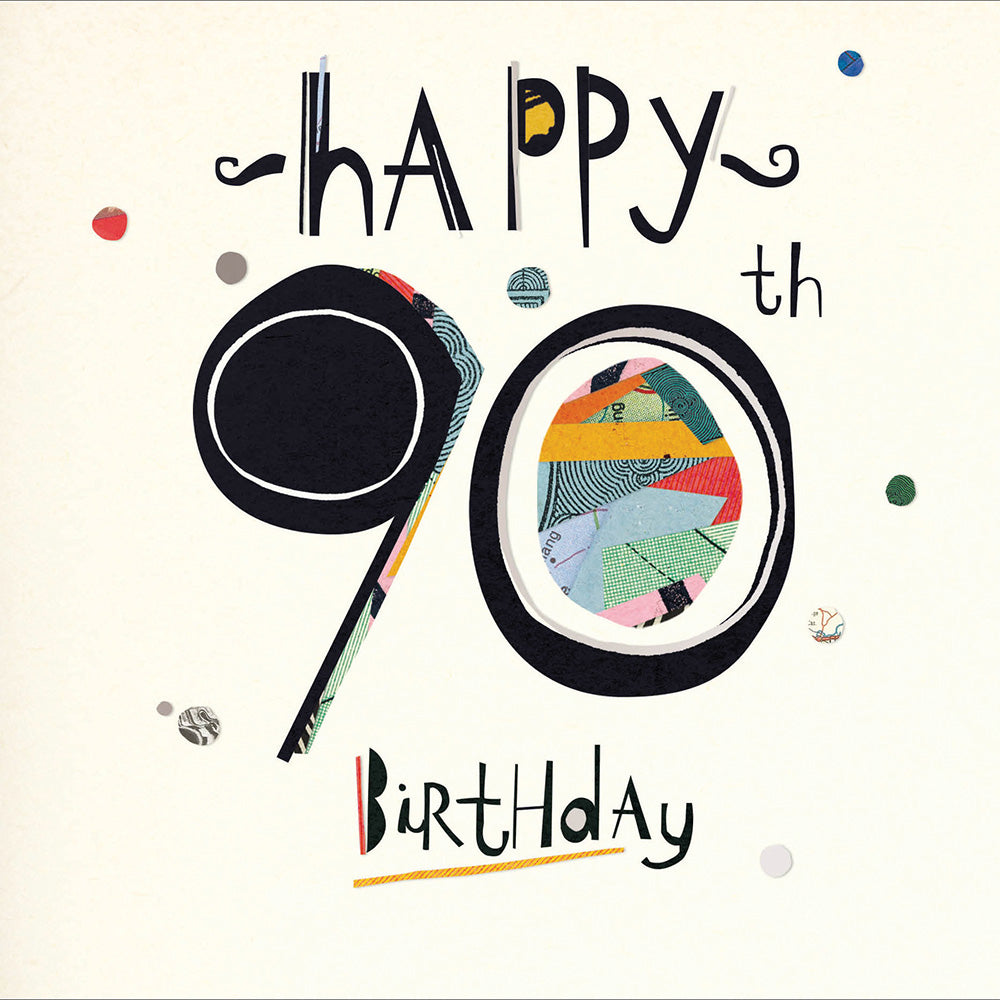 Happy 90th Birthday Art Deco Birthday Greeting Card