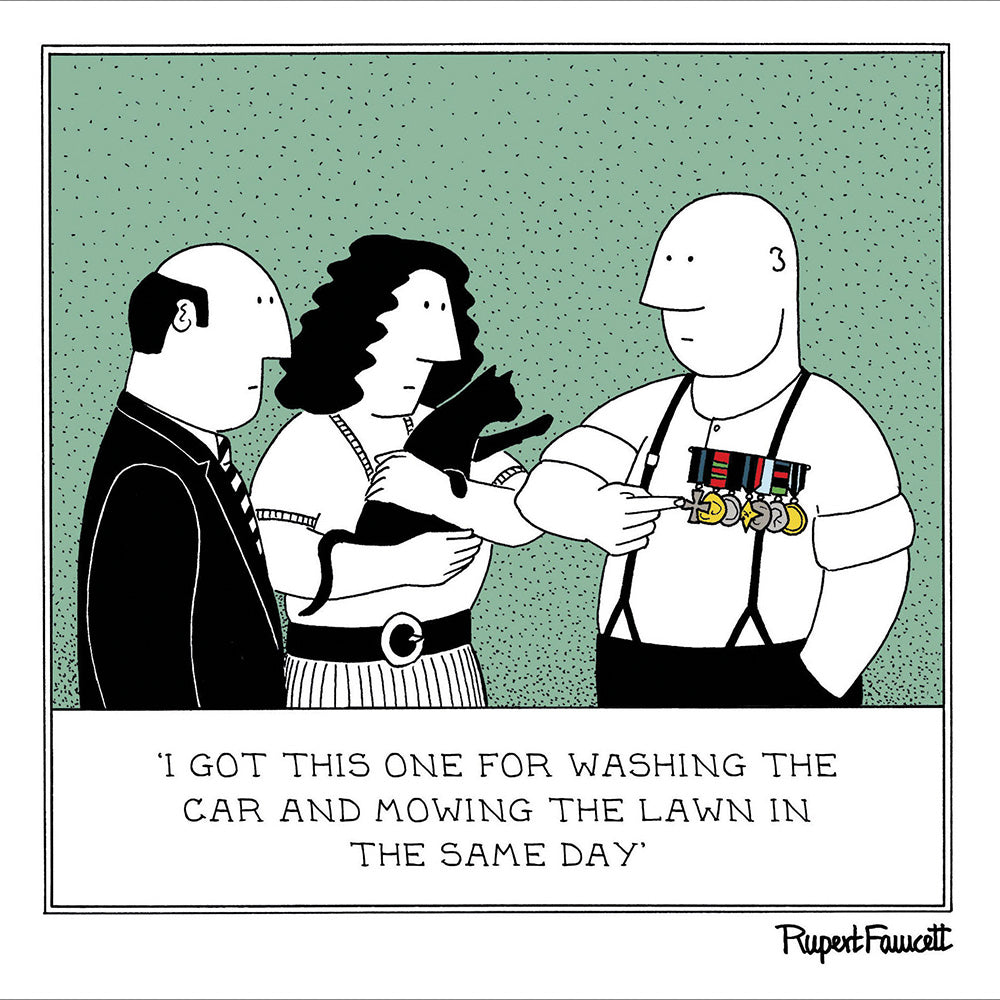 Brave Solider Medals Funny Fred Greeting Card