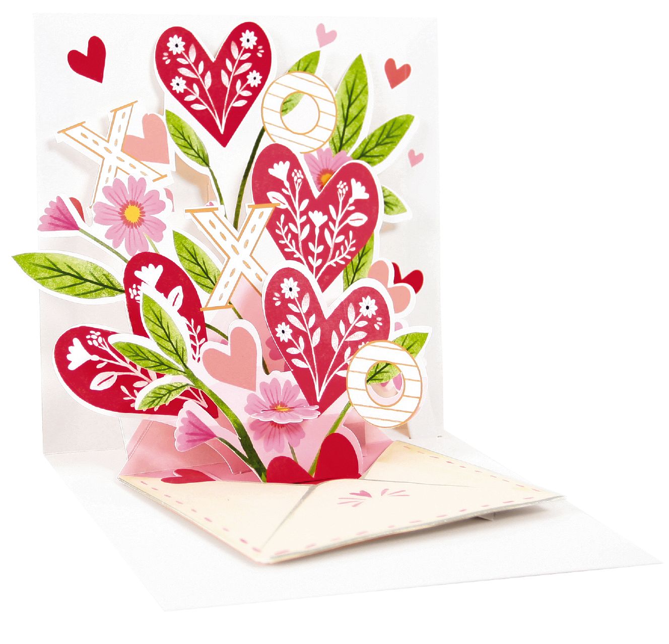 Love Letter Hearts XXX Pop-Up Card Valentines Day Card