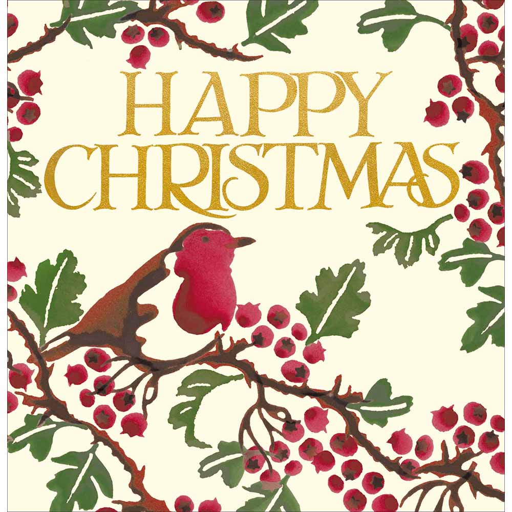 Robin Redbreast & Berries Emma Bridgewater Christmas Greeting Card