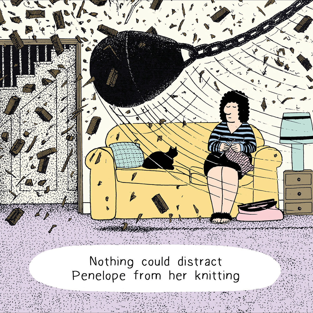 Funny Penelope & Friends Knitting Greeting Card