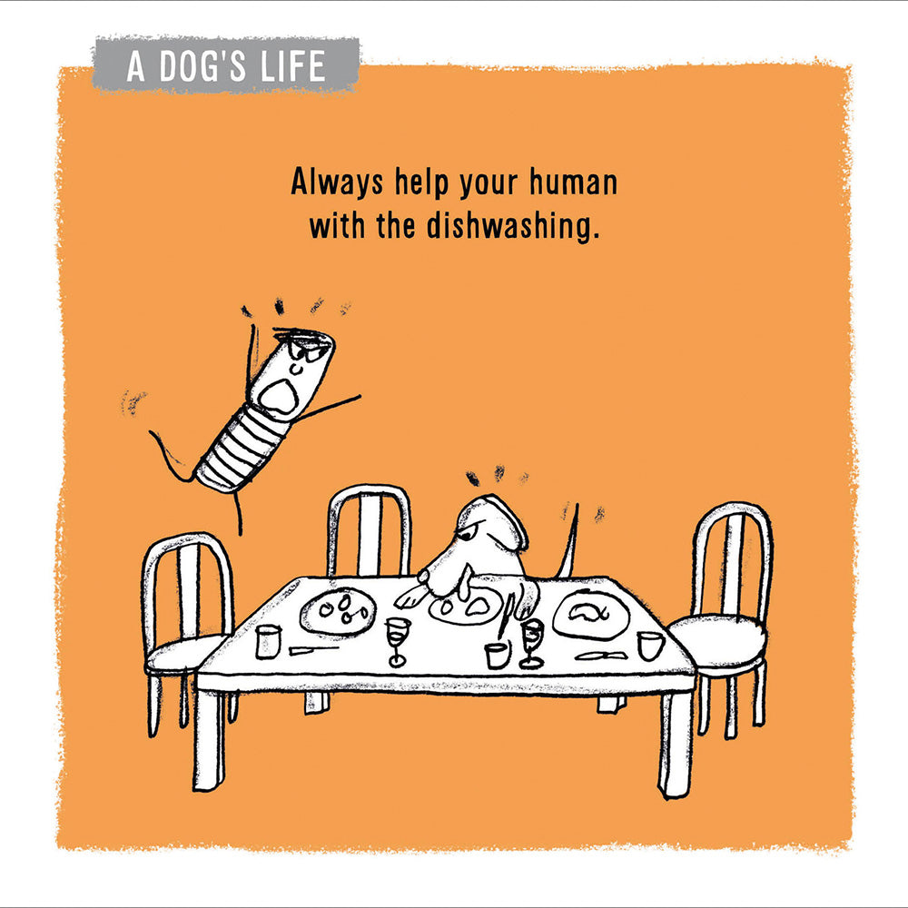 A Dog's Life Help With The Dishwashing Greeting Card