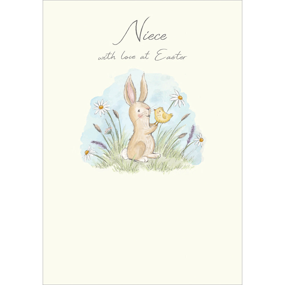 Niece Bunny & Chick With Love At Easter Card