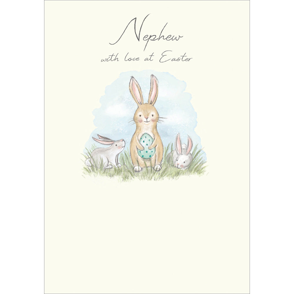 Nephew Bunnies With Love At Easter Card