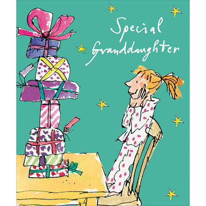 Quentin Blake Special Granddaughter Presents Christmas Card