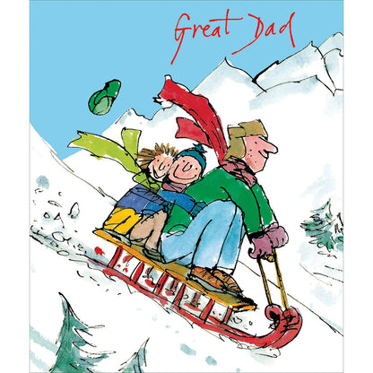 Quentin Blake Great Dad Making The Kids Smile Christmas Card