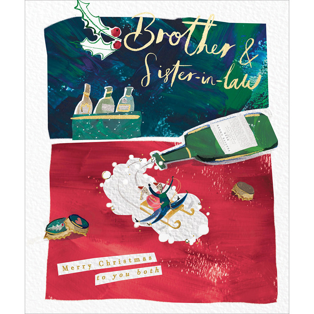 Brother & Sister-In-Law Festive Cheer Beer Christmas Card