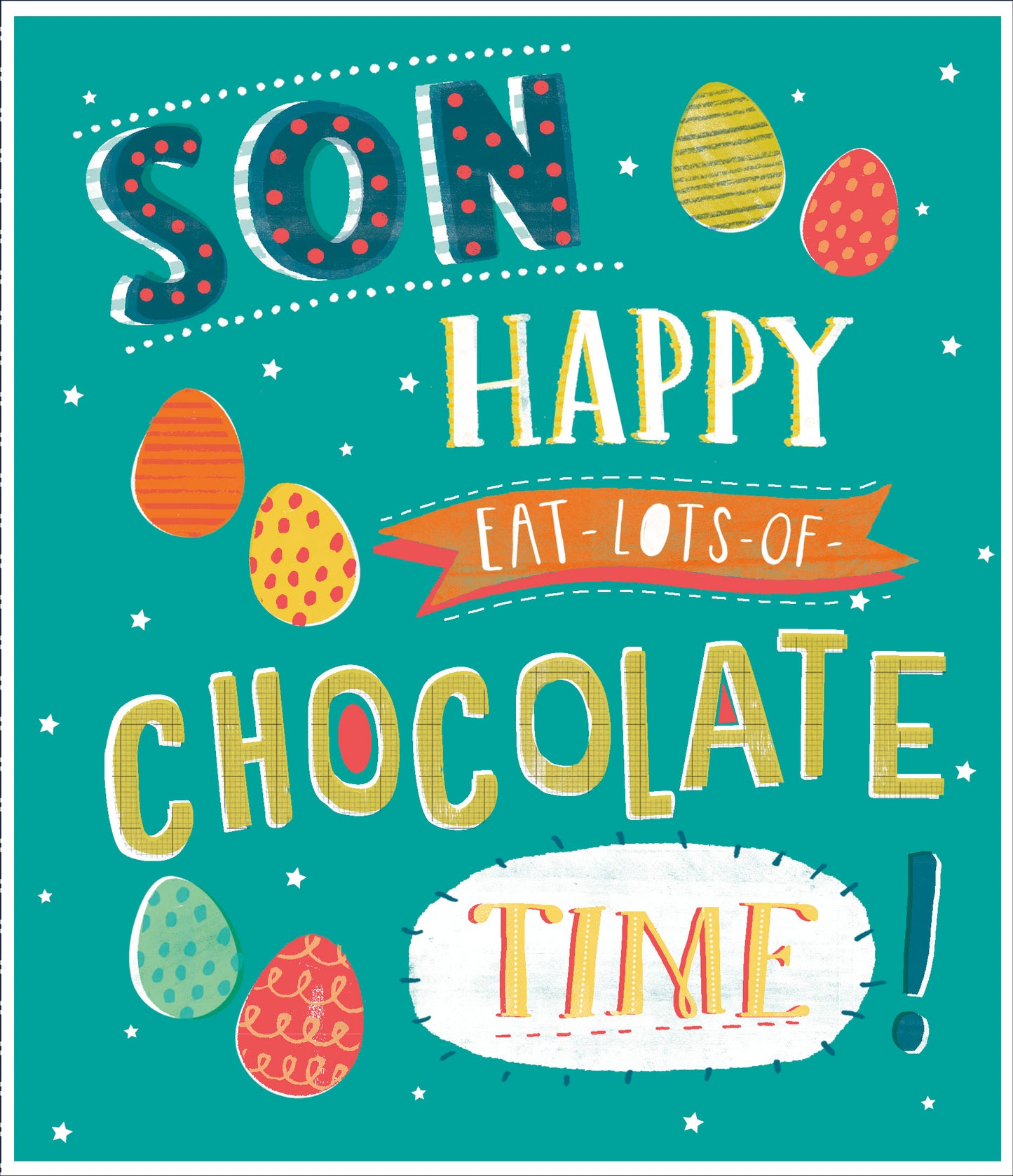 Son Eat Lots Chocolate Happy Easter Greeting Card