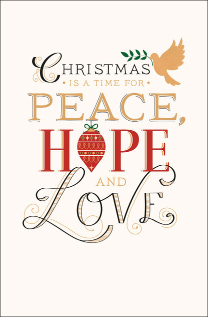 Peace, Hope & Love Traditional Christmas Greeting Card
