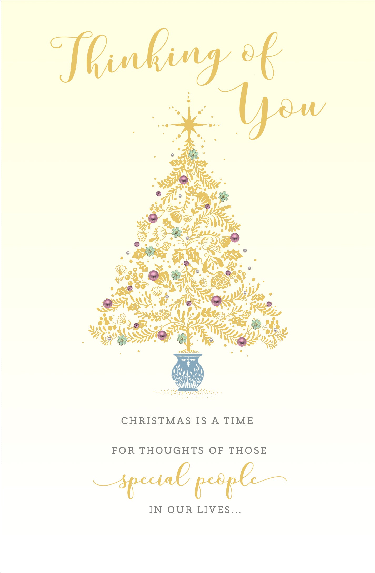 Thinking Of You Tree Traditional Christmas Greeting Card