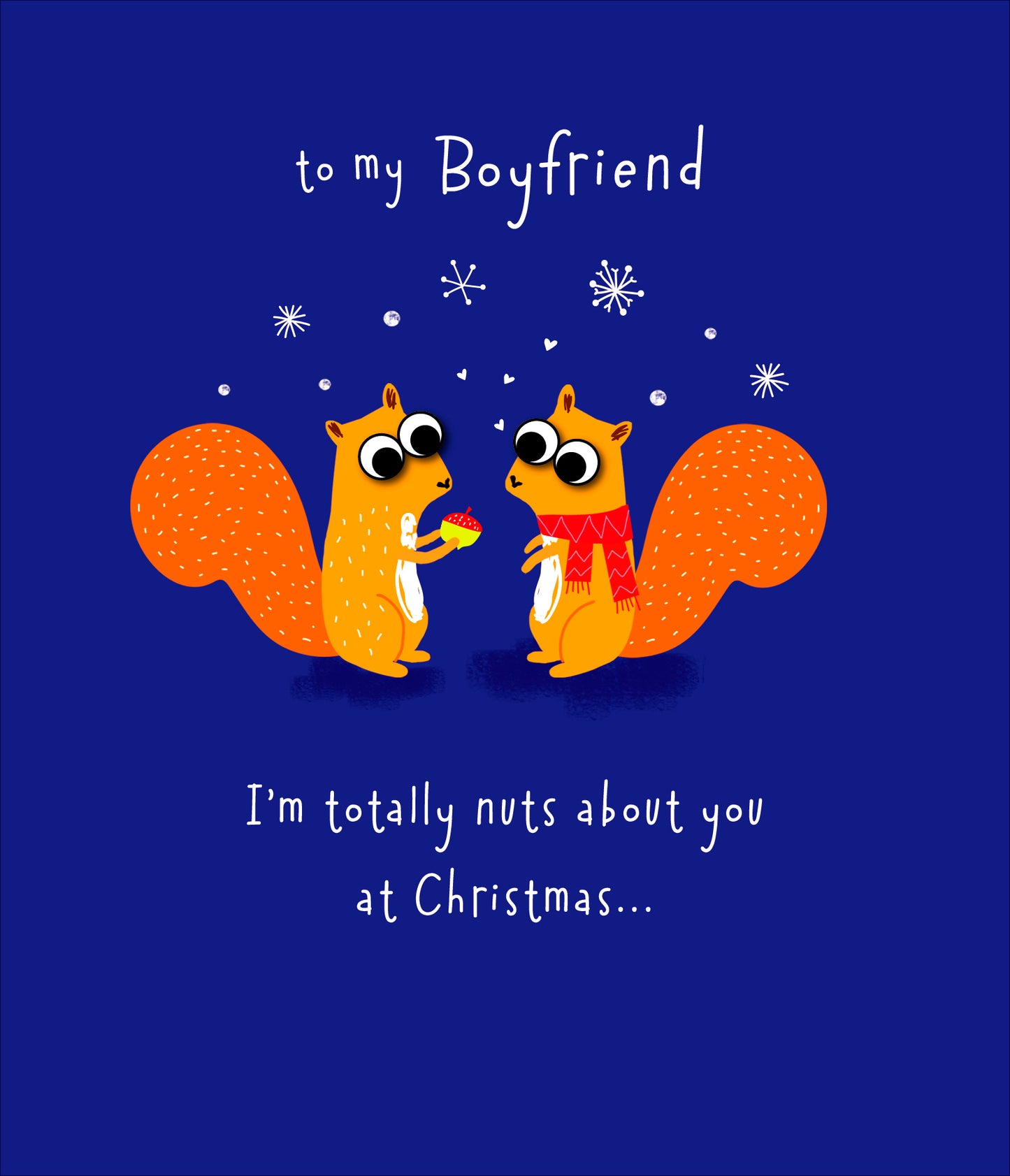 To Both Of You Cute Googly Eyes Christmas Greeting Card