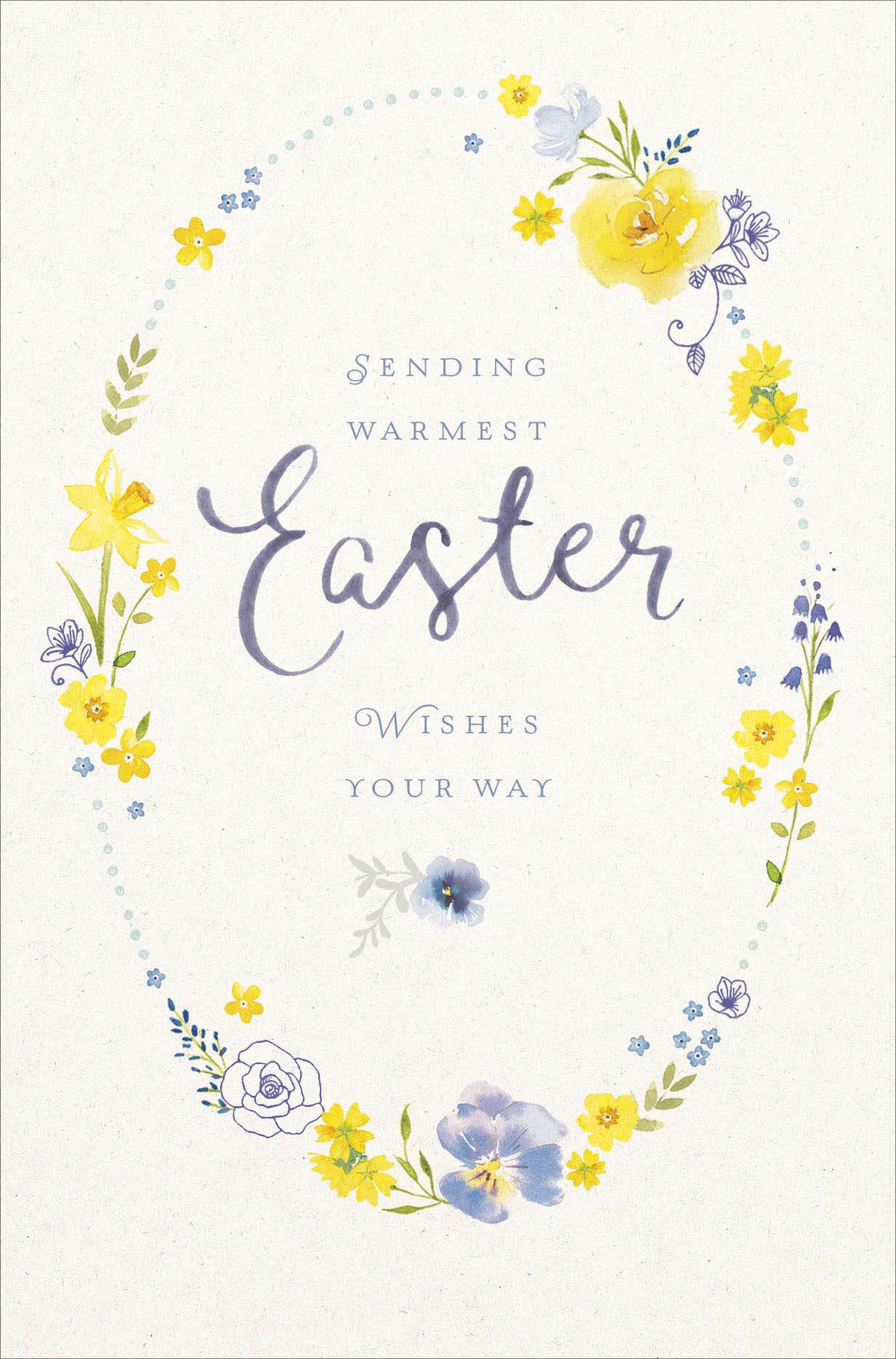 Pack of 5 Sending Easter Wishes Floral Easter Cards