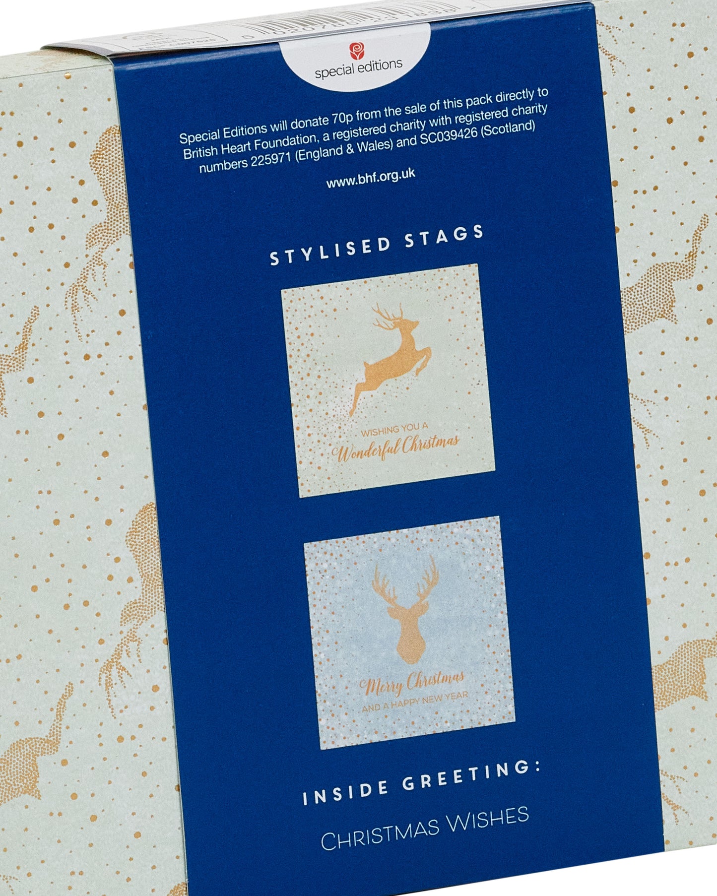 Box of 10 Stags British Heart Foundation Charity Christmas Cards