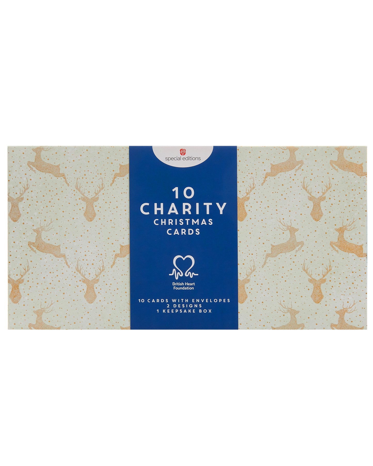 Box of 10 Stags British Heart Foundation Charity Christmas Cards