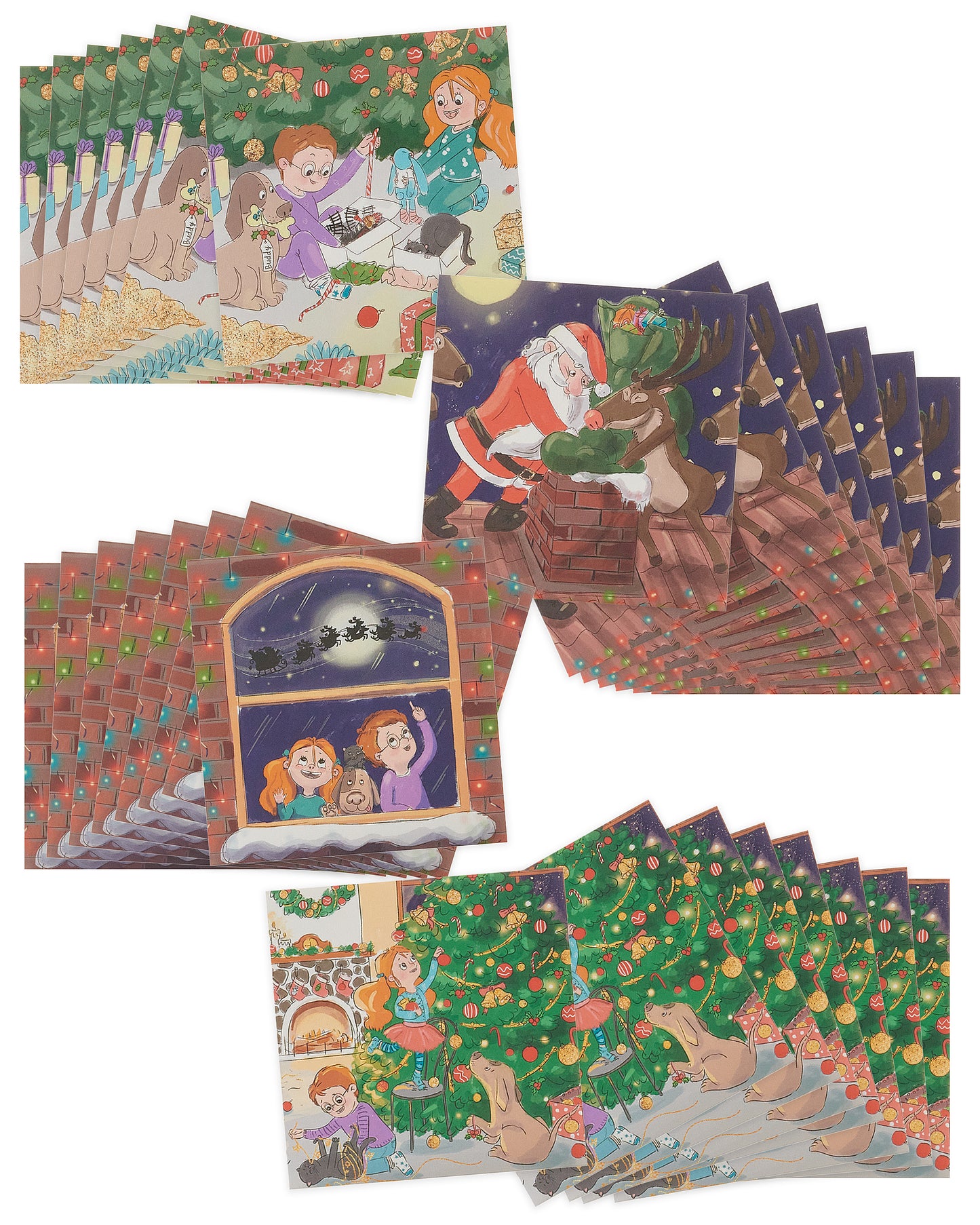 Box of 30 Assorted Mini Cartoon Multiple Charity Christmas Cards