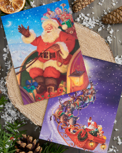 Box of 24 Assorted Festive Santa Multiple Charity Christmas Cards