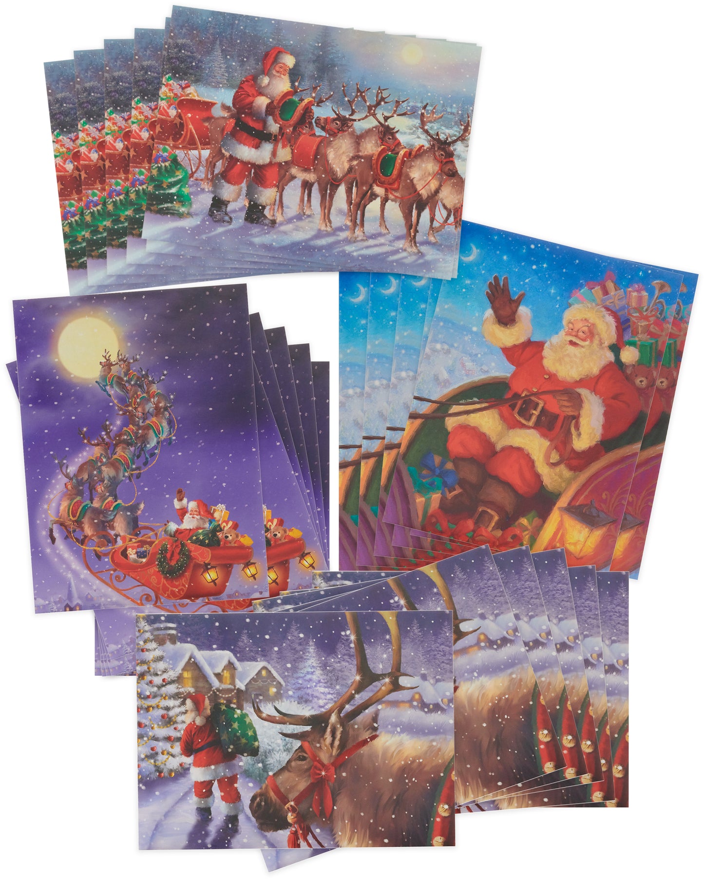 Box of 24 Assorted Festive Santa Multiple Charity Christmas Cards