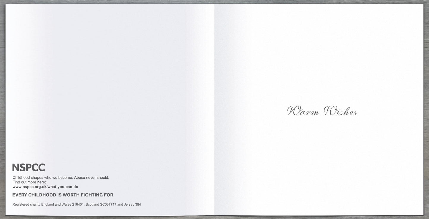 Pack of 8 Cosy Fireside Xmas Tree NSPCC Charity Christmas Cards