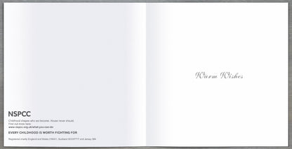 Pack of 8 Cosy Fireside Xmas Tree NSPCC Charity Christmas Cards