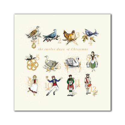 Pack of 8 Twelve Days Of Christmas Samaritans Charity Christmas Cards