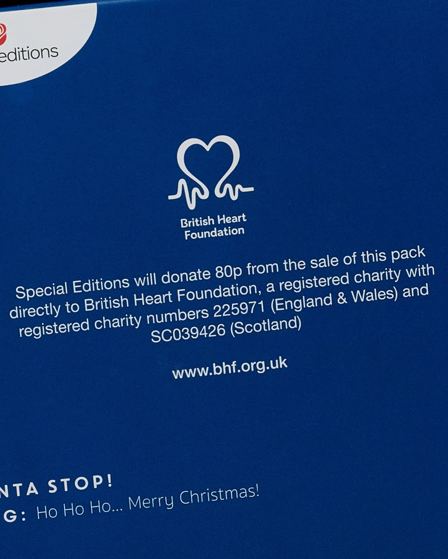 Box of 8 Santa British Heart Foundation Charity Christmas Cards