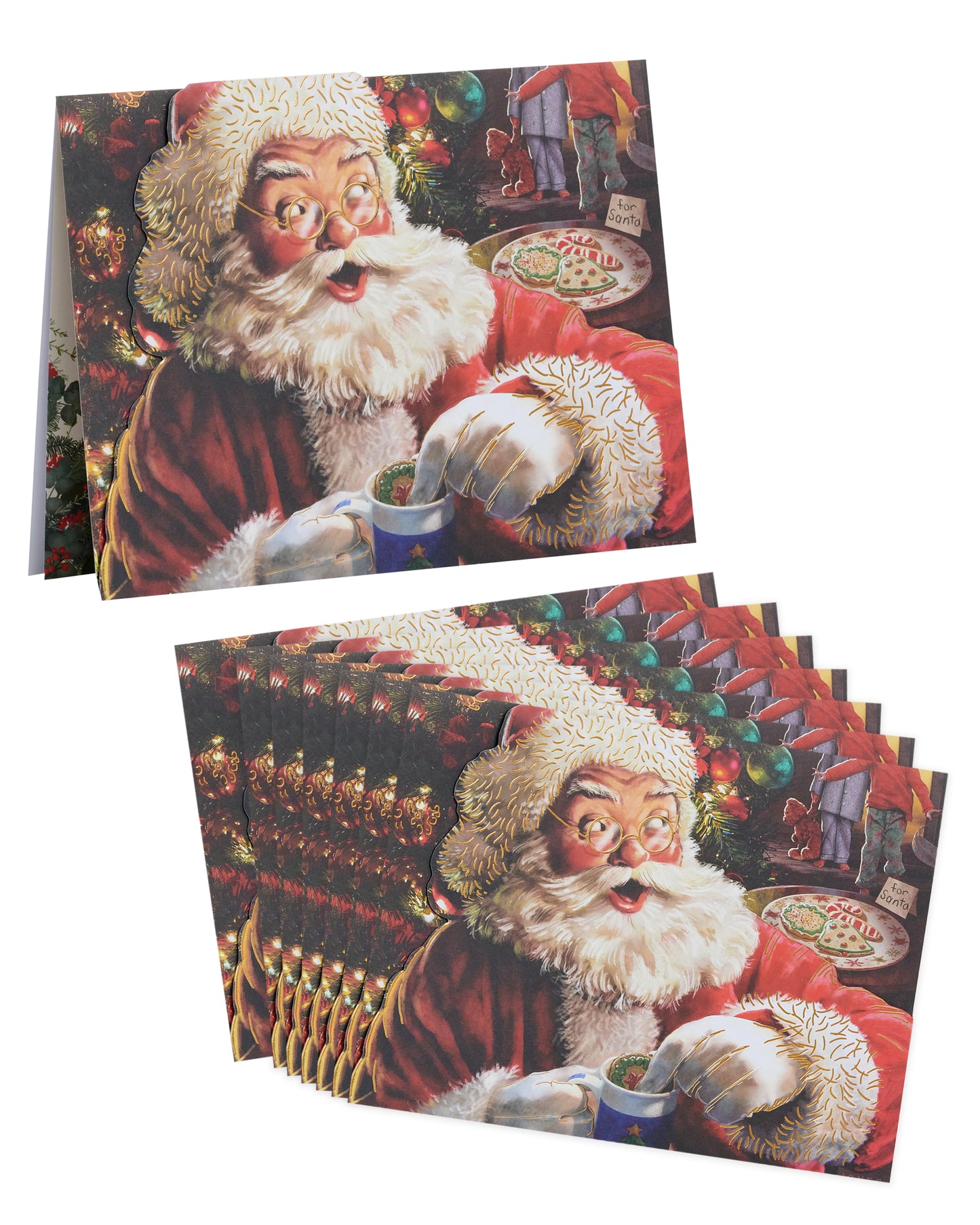 Box of 8 Santa British Heart Foundation Charity Christmas Cards