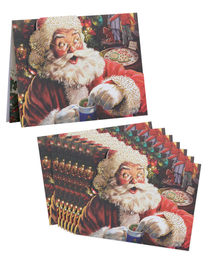 Box of 8 Santa British Heart Foundation Charity Christmas Cards