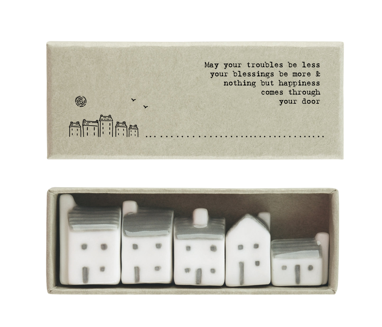 East Of India Your Troubles Be Less Ceramic Little Street Inside Box