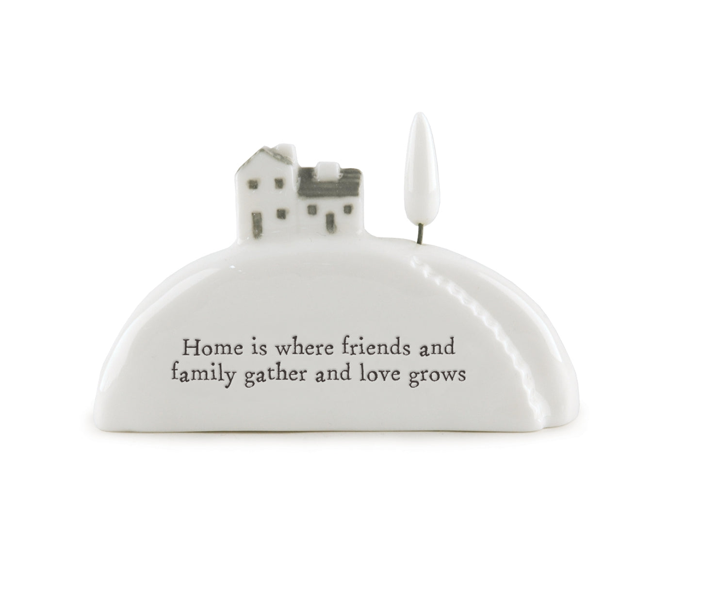 East Of India Home Is Where Love Grows Ceramic House On Hill Inside Box