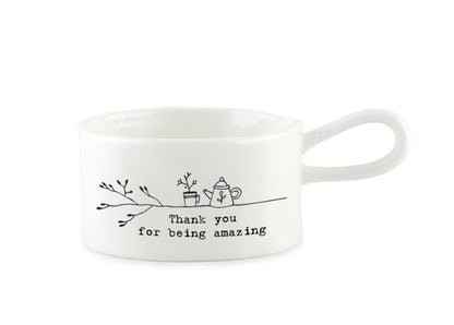 East Of India Thank You For Being Amazing Handled Tea Light Holder In Gift Box