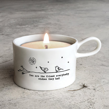 East Of India Friend Everybody Wishes They Had Candle In A Tin Inside Handled Candle Holder