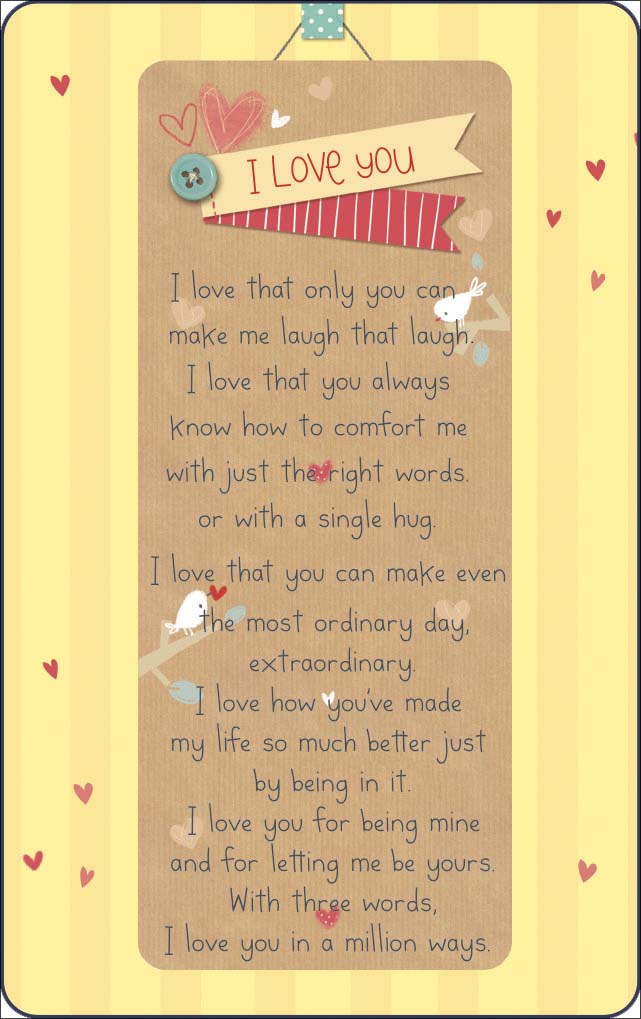 I Love You In A Million Ways Keepsake Credit Card & Mini Envelope Small Gift