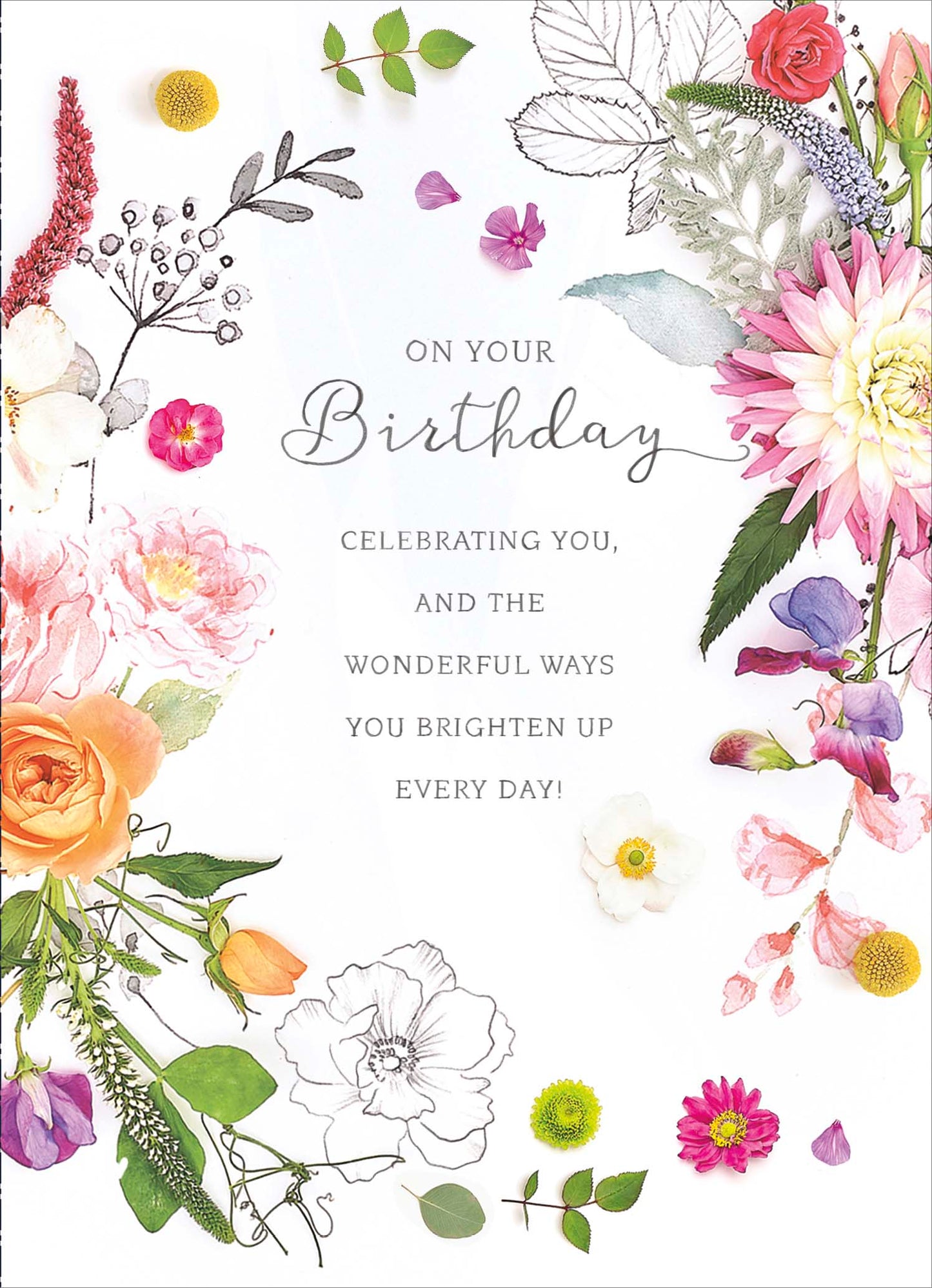 Celebrating You Floral Birthday Greeting Card