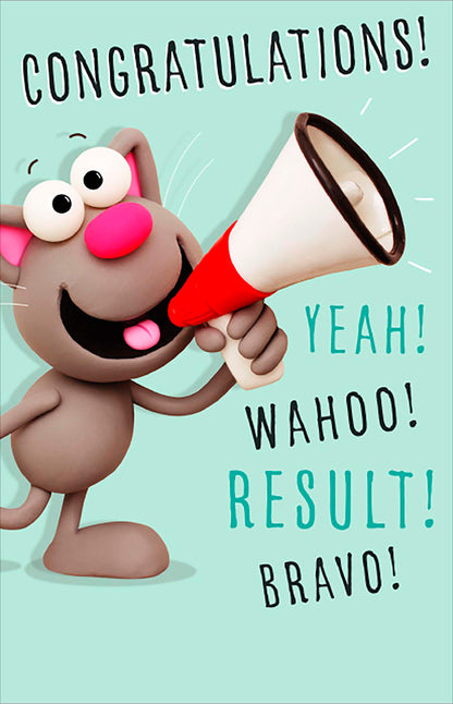 Congratulations! Yeah! Result! Bravo! Funny Greeting Card