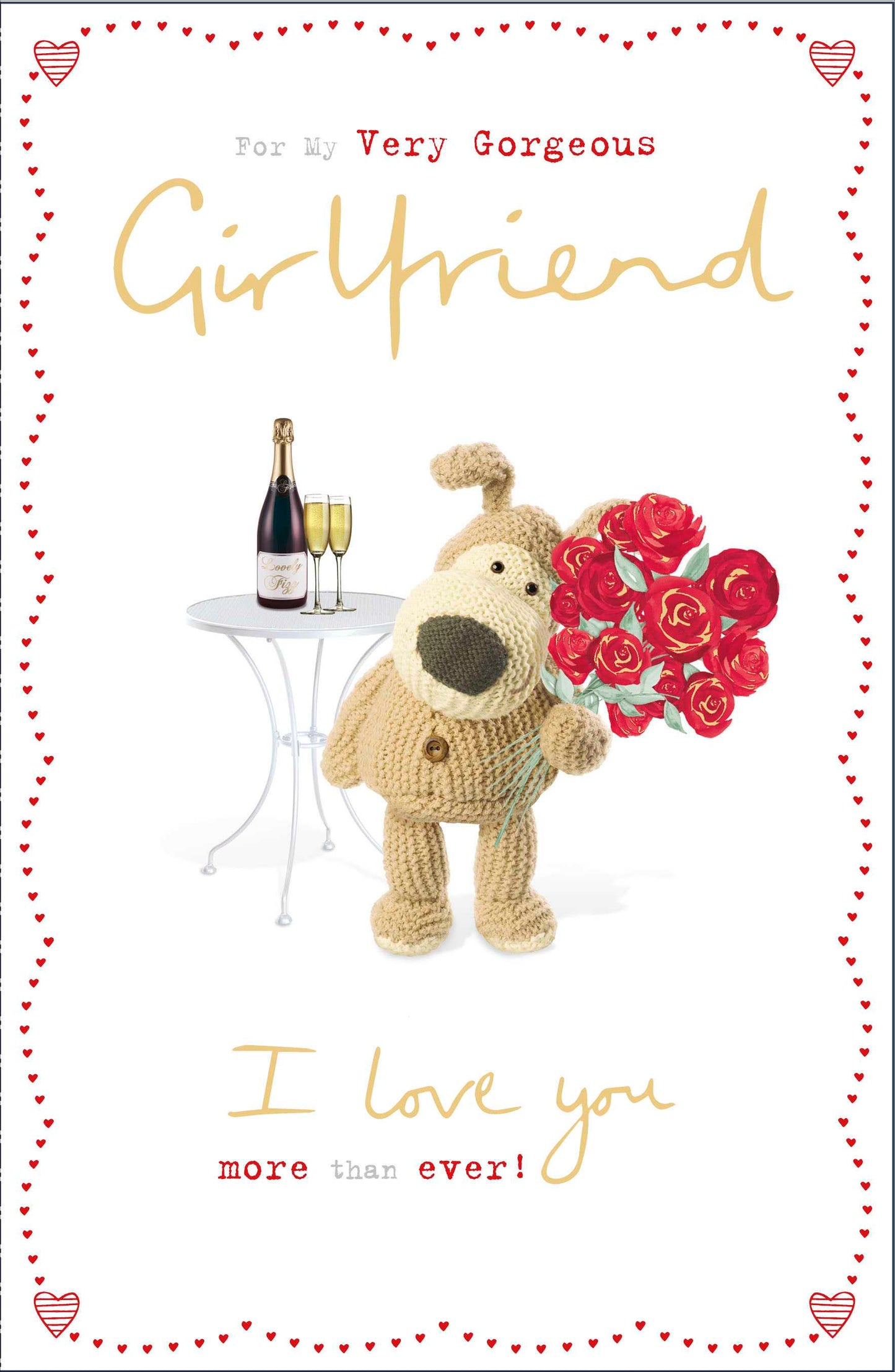 Boofle Girlfriend Rose Bouquet Valentine's Card