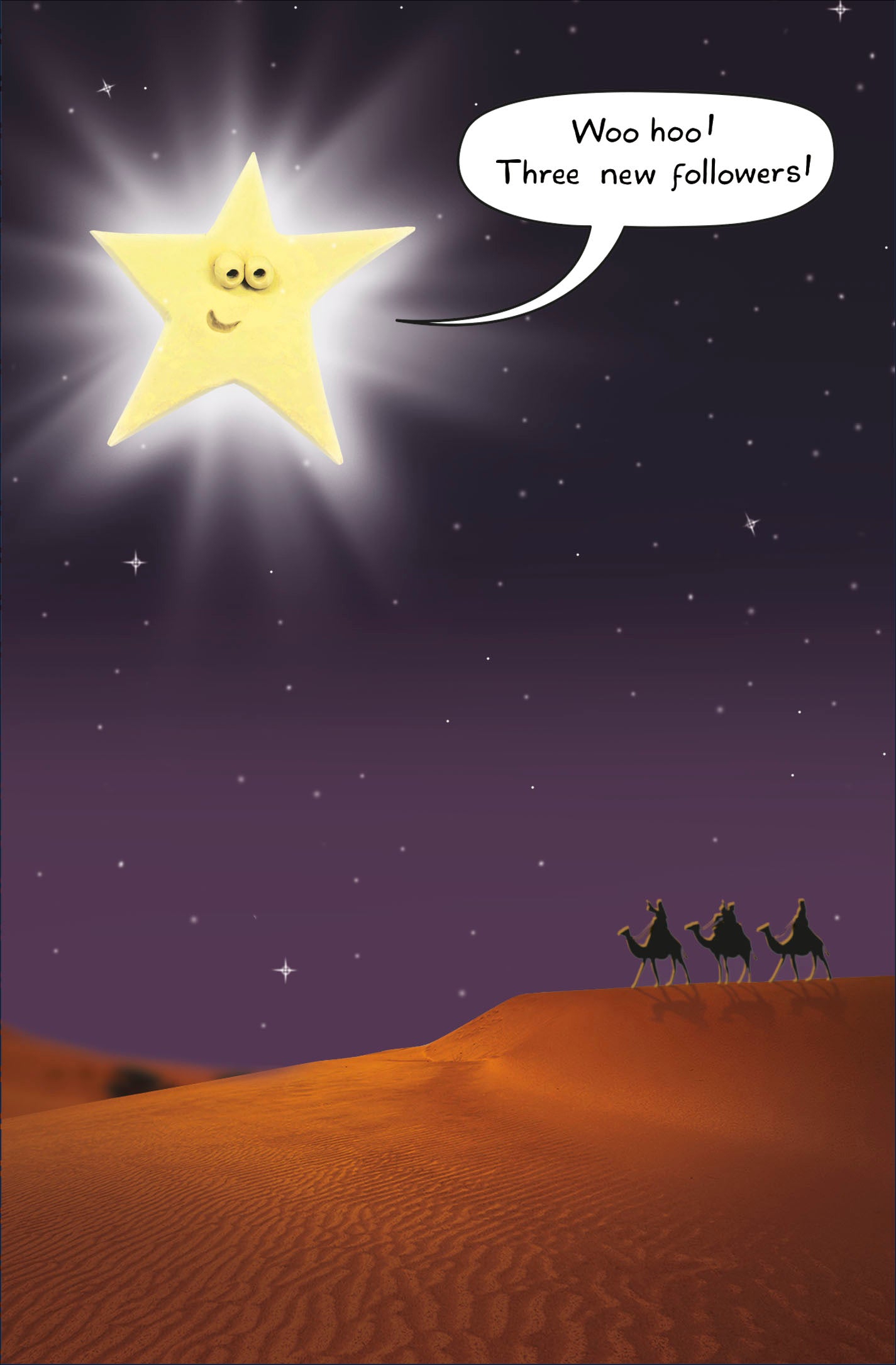 Bright Star Three New Followers Funny Christmas Card