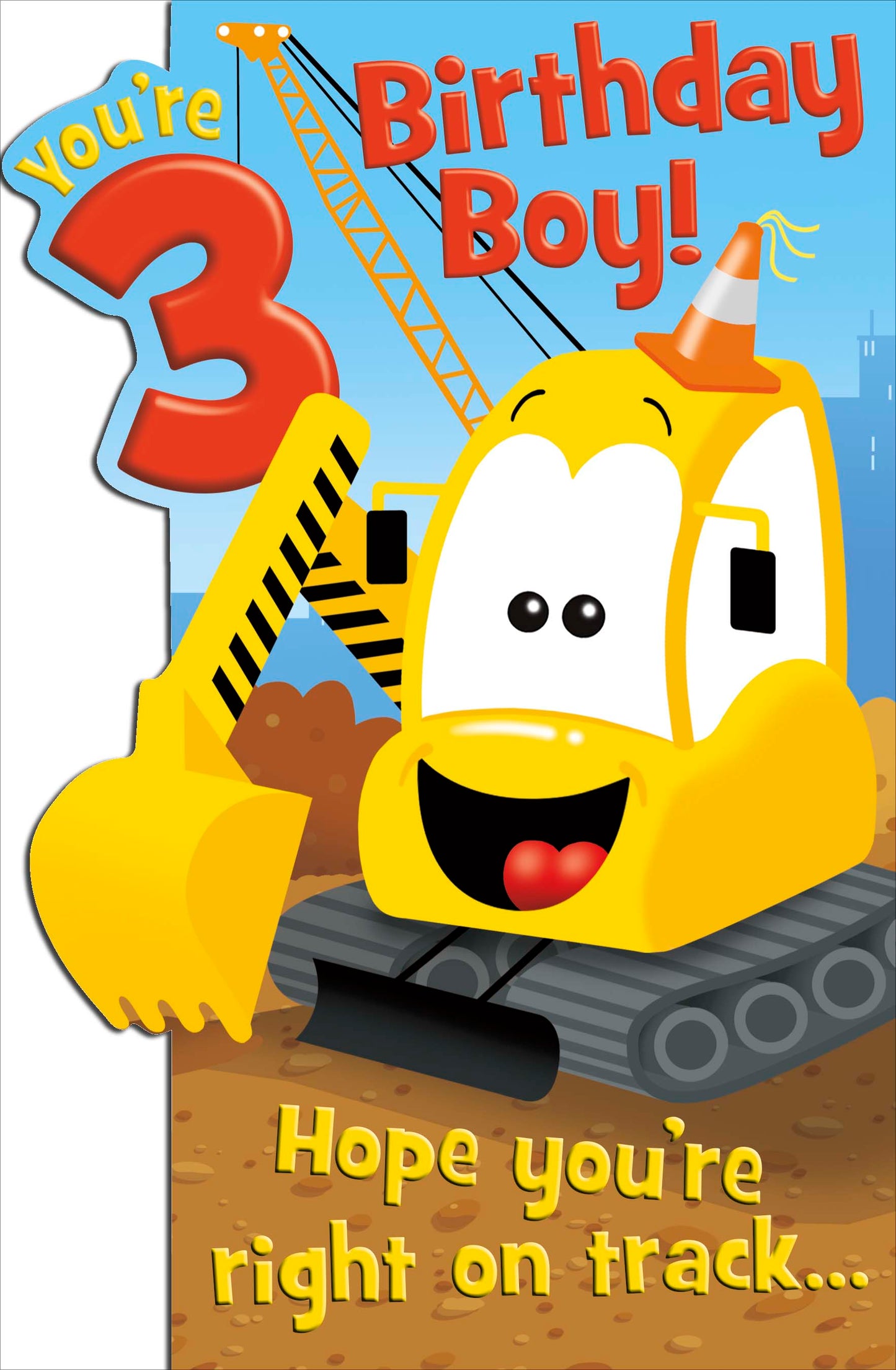 Disney You're 3 Big Digger 3rd Birthday Greeting Card