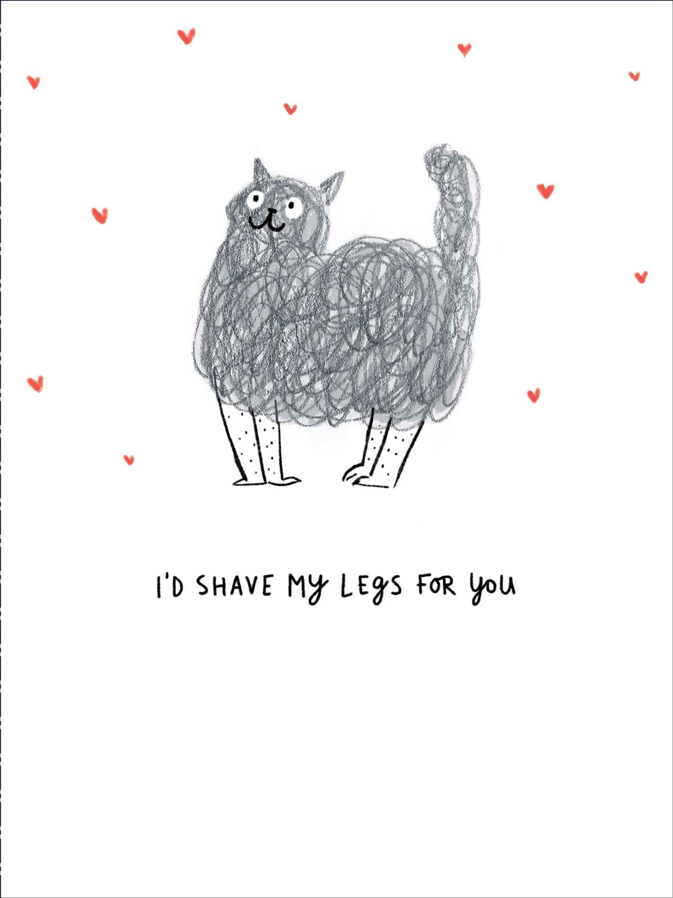 I'd Shave My Legs For You Humour Valentine's Day Card