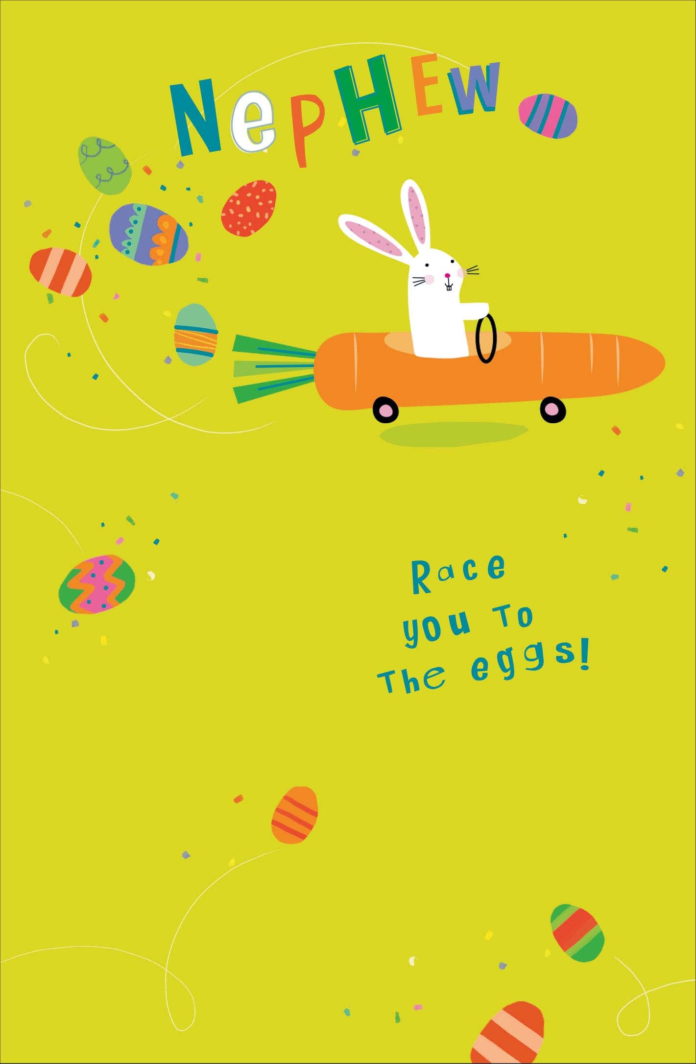 Nephew Race You To The Eggs Cute Greeting Card