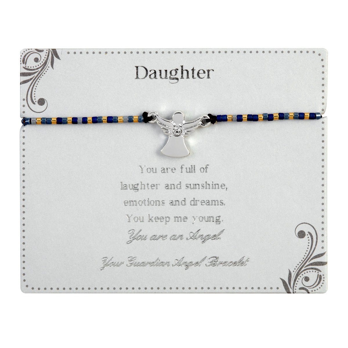 Daughter Guardian Angel Bracelet On Beaded String With Envelope
