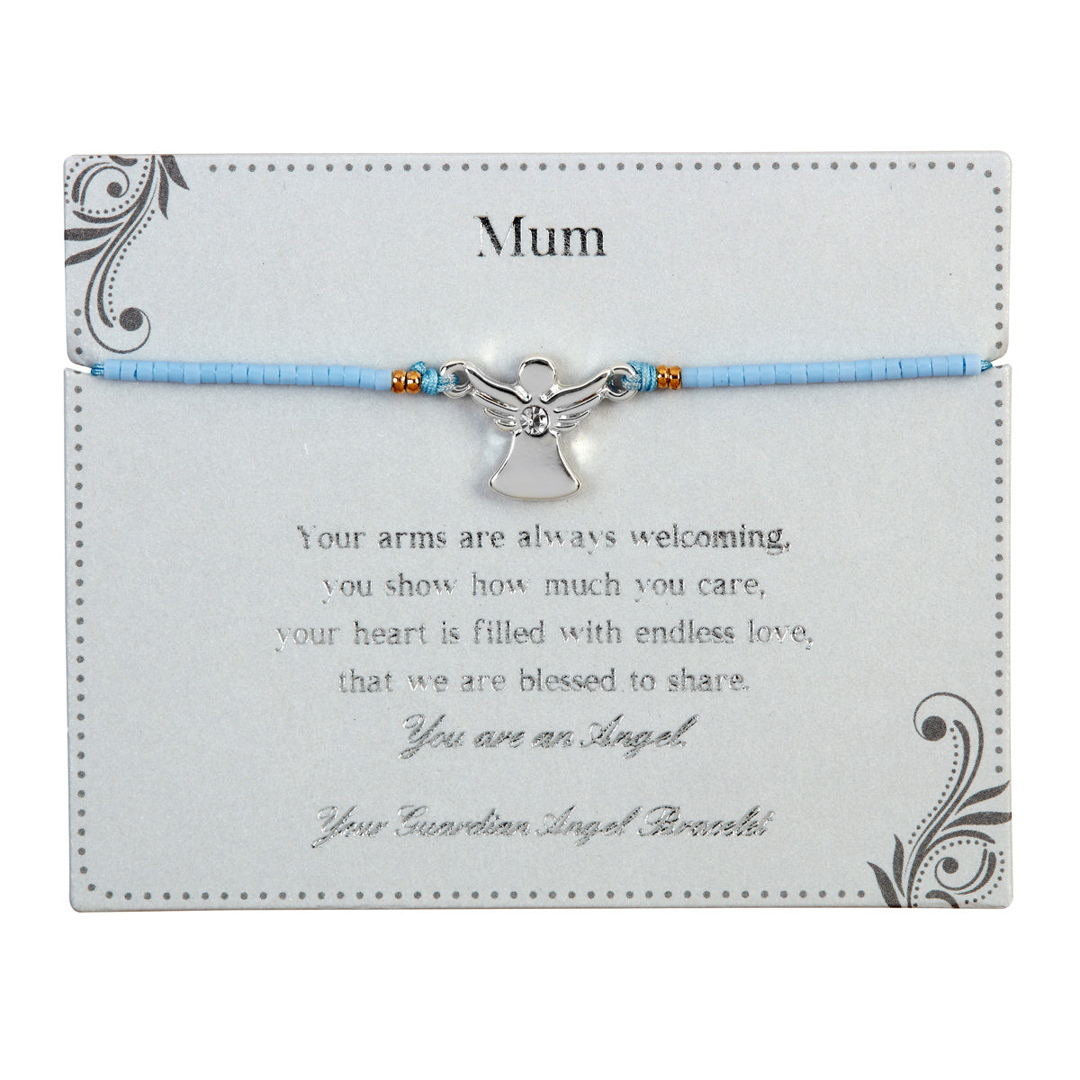 Mum Guardian Angel Bracelet On Beaded String With Envelope