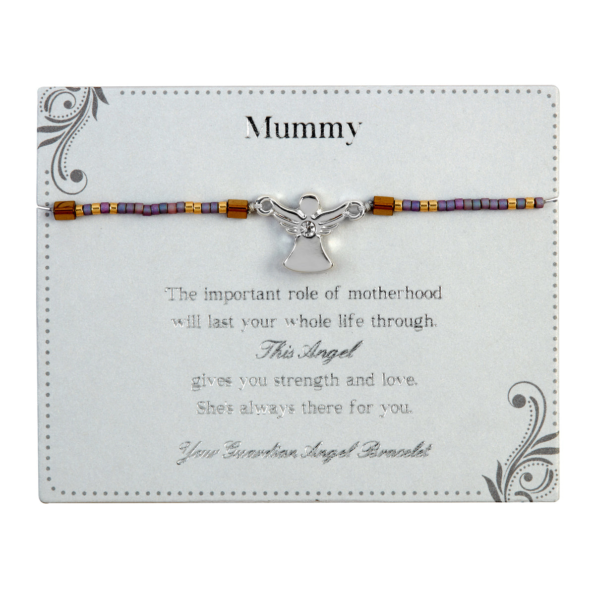 Mummy Guardian Angel Bracelet On Beaded String With Envelope